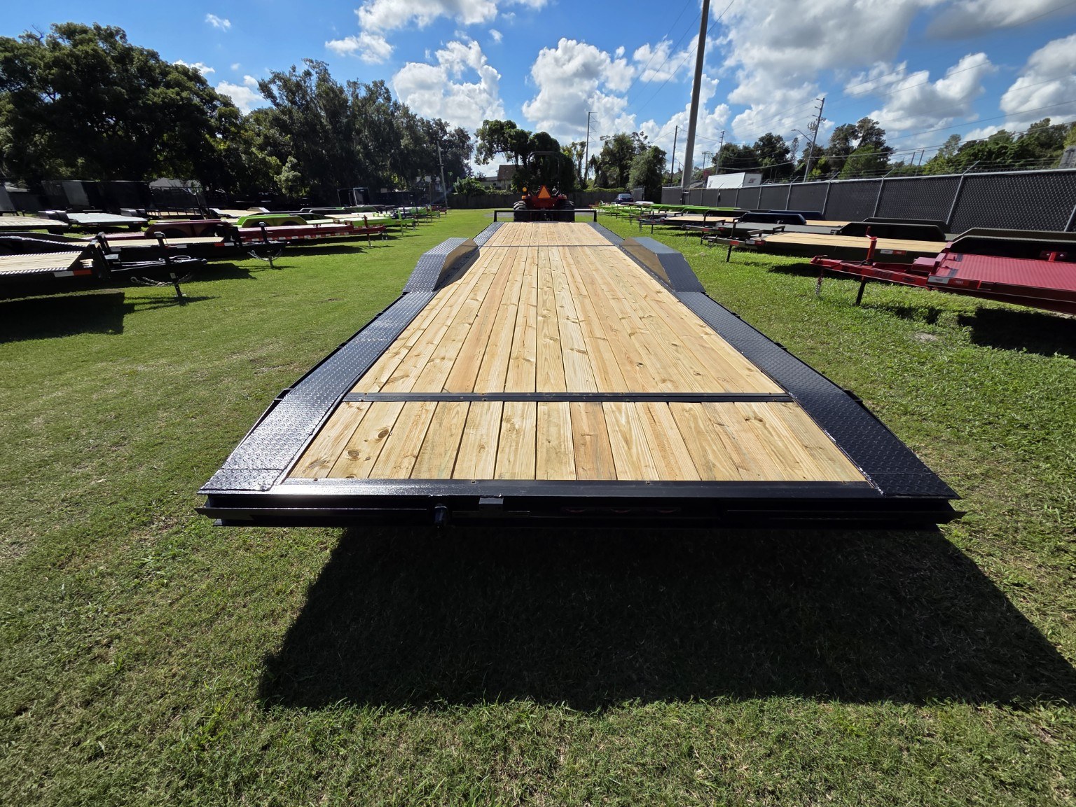 Rear view along the wood deck